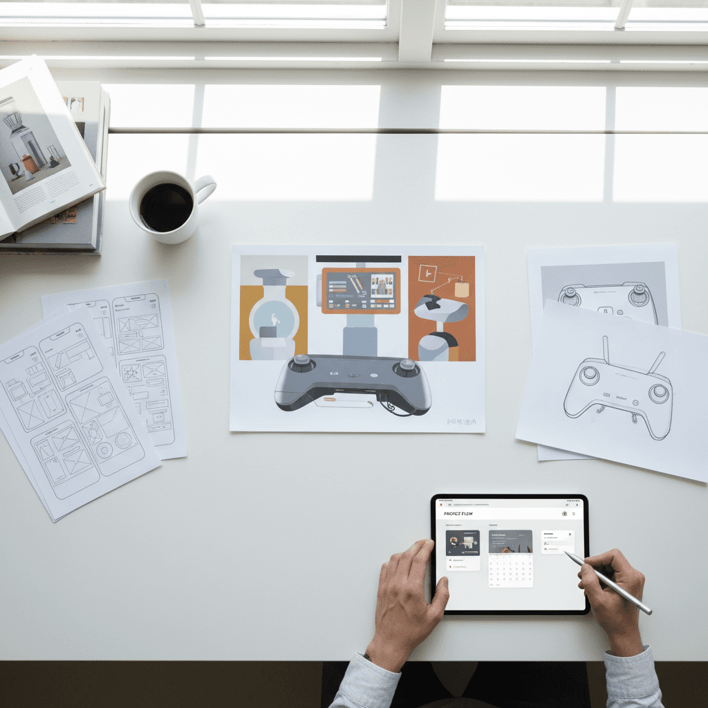 Product designer sketching new interface concepts