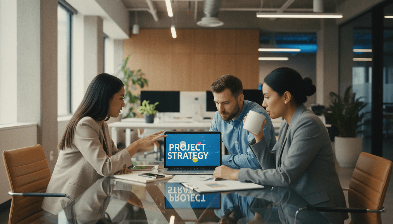 Lead IT LLC team discussing transparent pricing options and project budgets in Houston office