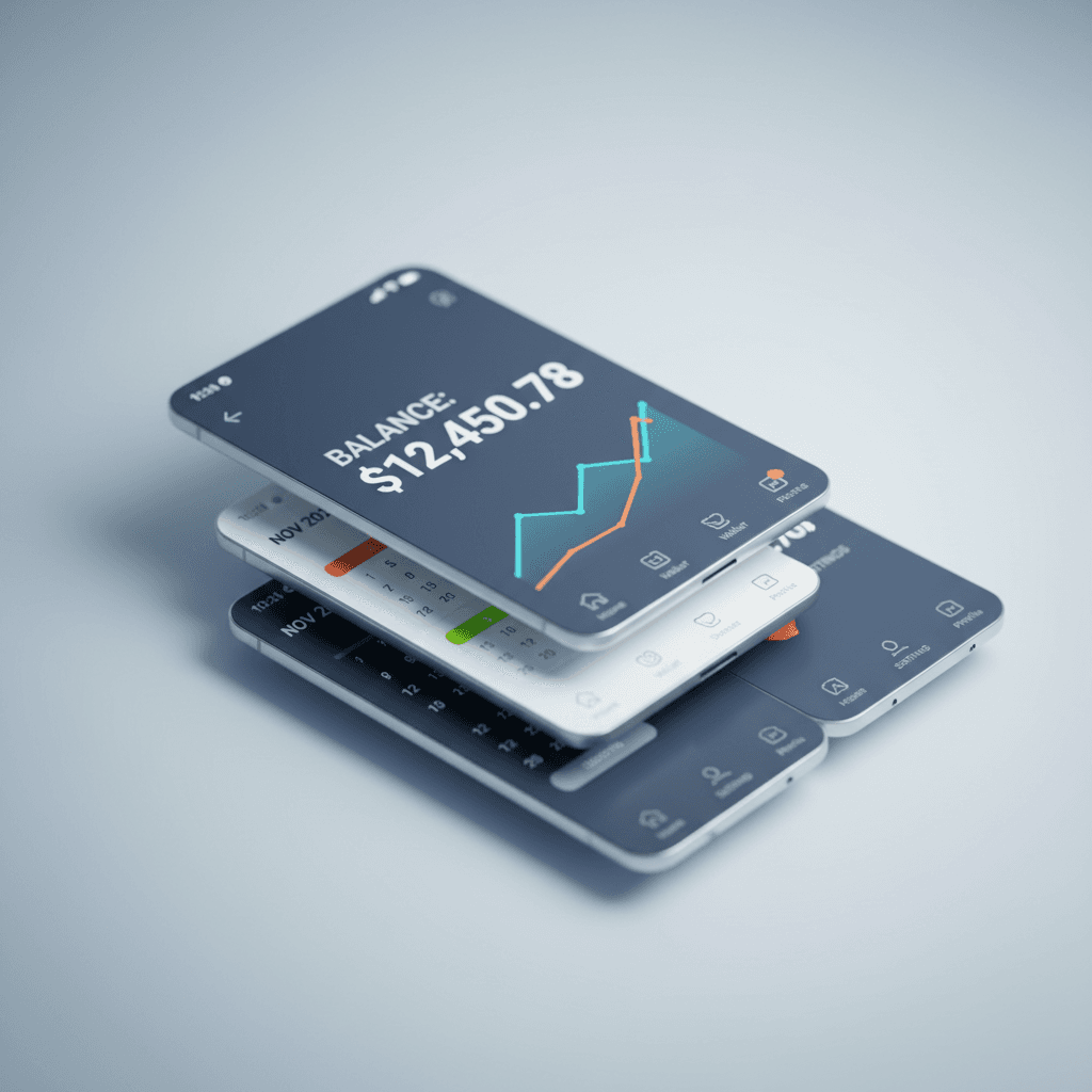 Mobile app interface design showcasing refined UI elements