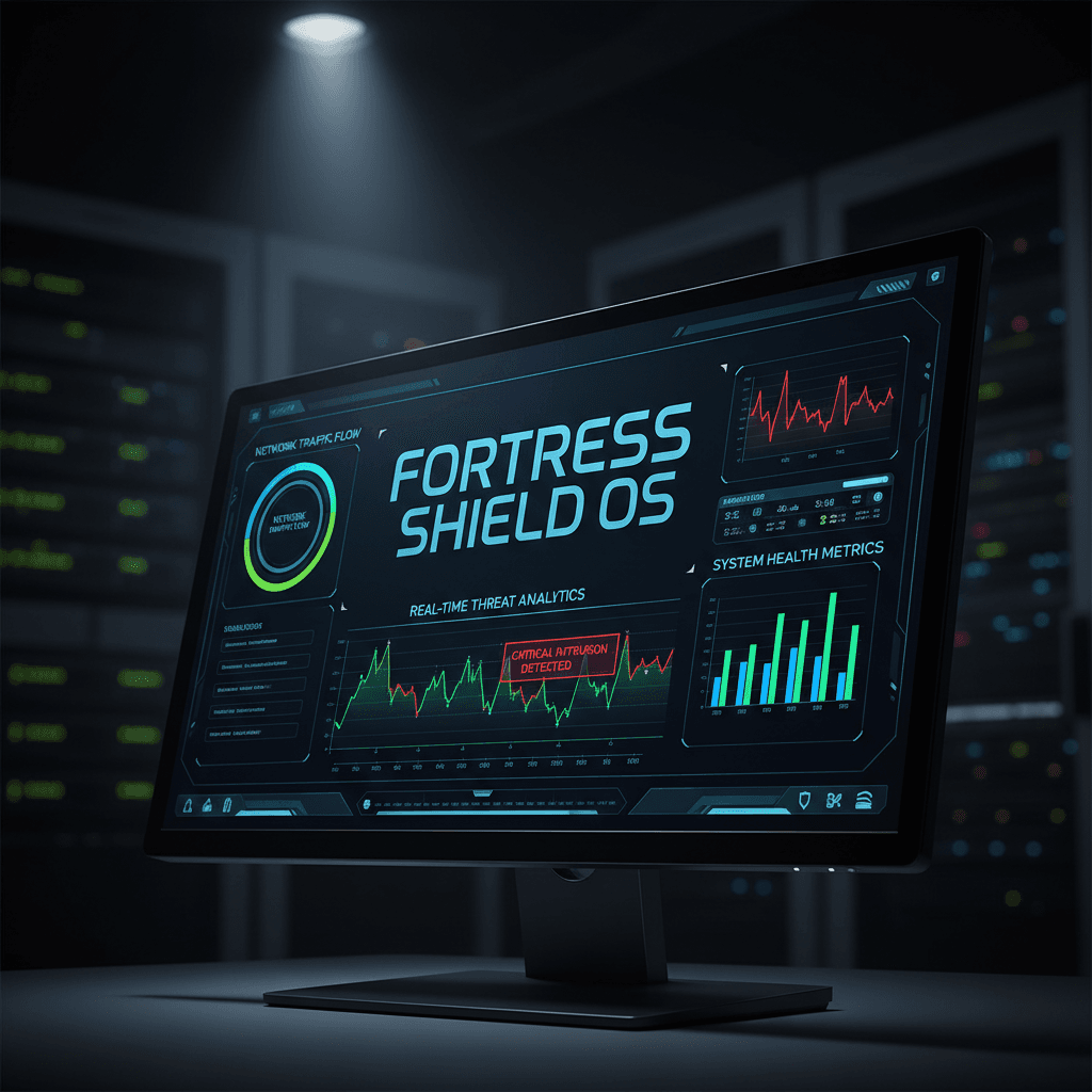 Cybersecurity monitoring dashboard displaying threat detection