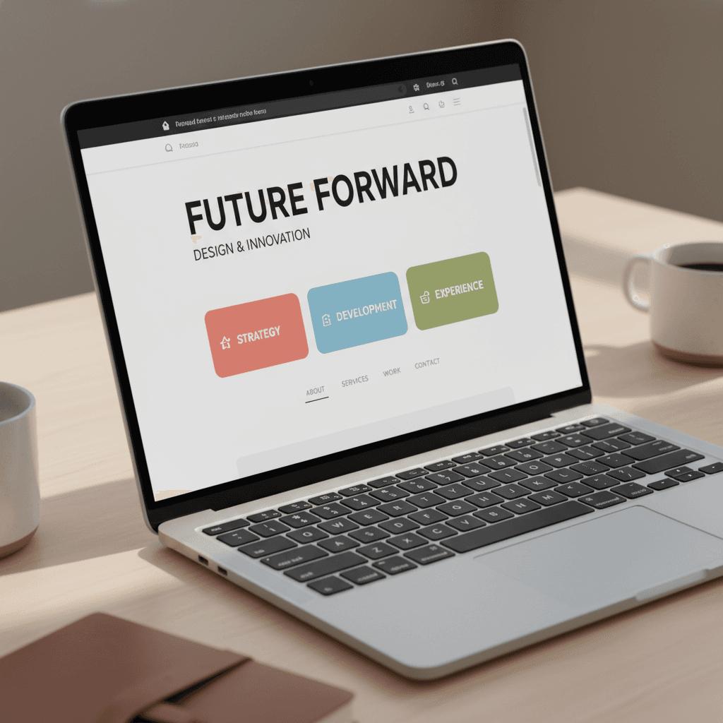 Responsive website design displayed on laptop screen